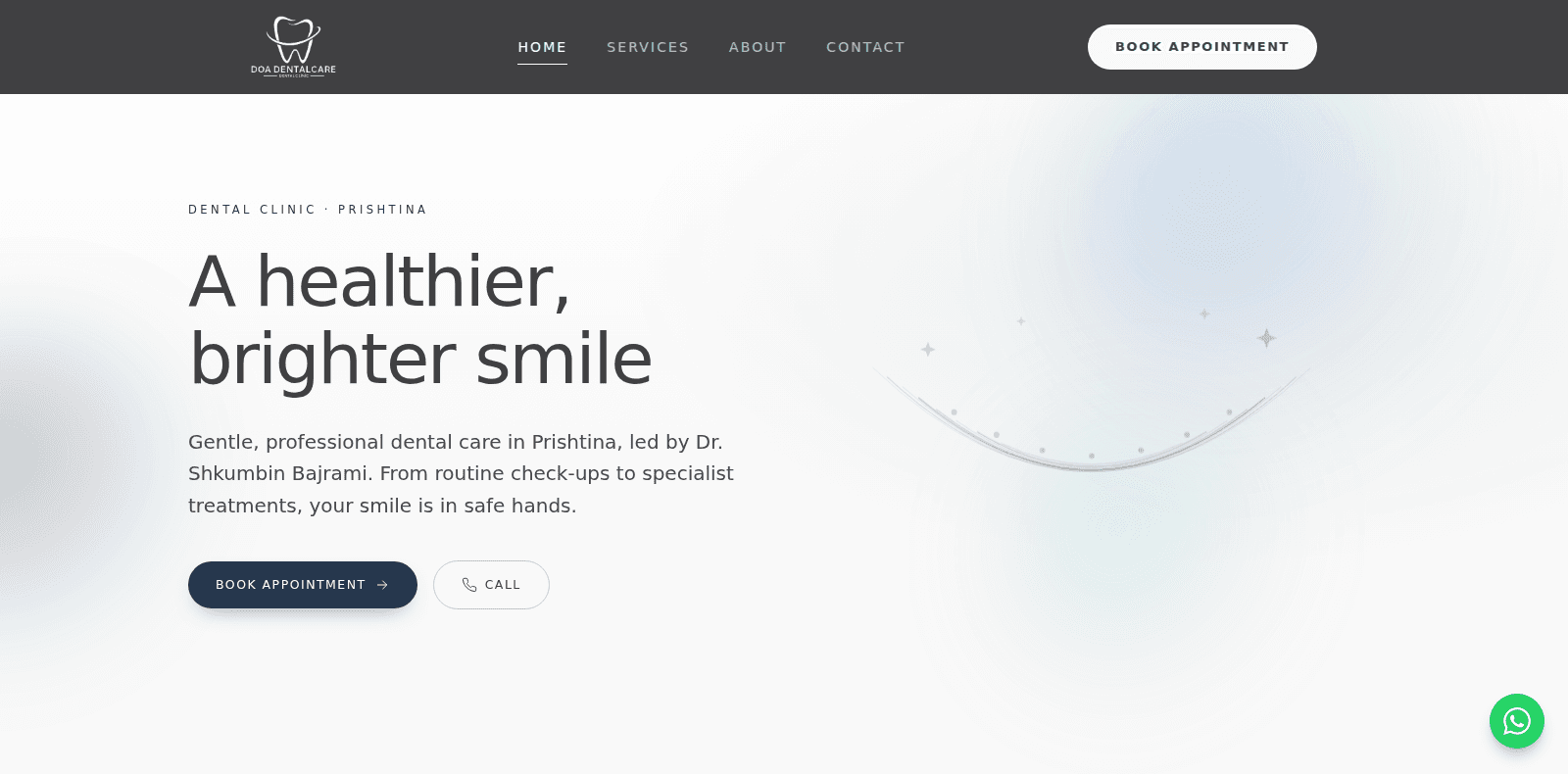 Doa Dentalcare — website screenshot